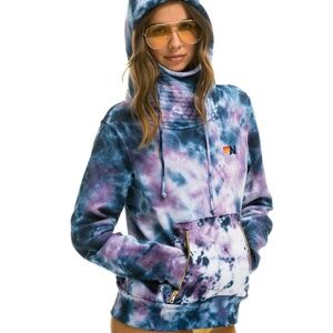 Aviator Nation Blue and Purple Tie-Dye Sweater